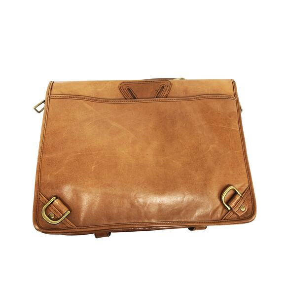 Vintage Brown Messenger Bag Satchel Cross Body Laptop Bag Briefcase  Unisex - Picture 3 of 11